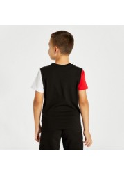 PUMA Colourblock Crew Neck T-shirt with Short Sleeves