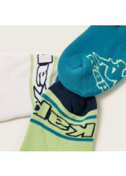 Kappa Logo Print Ankle Length Socks - Set of 3