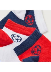 Juniors Football Themed Ankle Length Socks - Set of 3