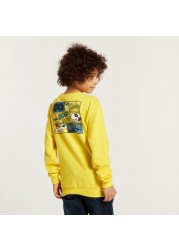 Snoopy Print Pullover with Long Sleeves