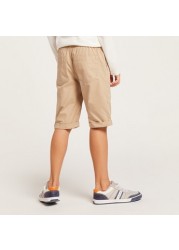 Juniors Solid Shorts with Pockets and Drawstring Closure