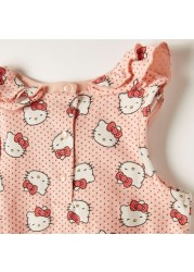 Sanrio Hello Kitty Print Sleeveless Top with Ruffle Detail