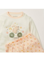 Juniors Printed Crew Neck T-shirt and Pyjama Set