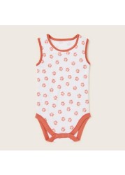 Juniors Printed Sleeveless Bodysuit - Set of 5