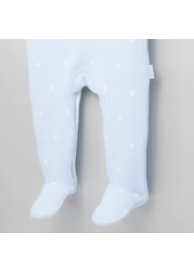 Giggles Printed Closed Feet Sleepsuit with Long Sleeves and Collar