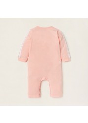 Giggles Round Neck Sleepsuit with Long Sleeves and Button Closure