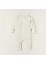 Giggles Sleepsuit with Round Neck and Lace Detail