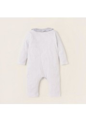 Giggles Printed Sleepsuit with Lace Detail and Snap Button Closure