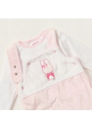 Juniors Embroidered T-shirt and Dungaree Set