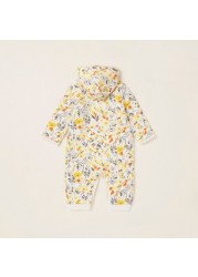 Juniors Printed Sleepsuit with Hood and Long Sleeves