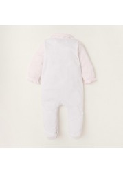 Giggles Embroidered Sleepsuit with Long Sleeves