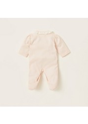 Giggles Textured Sleepsuit with Long Sleeves