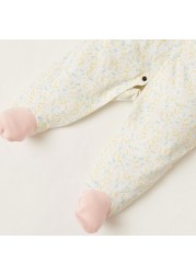 Juniors All-Over Print Closed Feet Sleepsuit with Long Sleeves