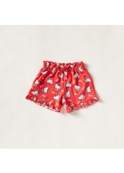 Sanrio Hello Kitty Print Crew Neck T-shirt and Shorts Set