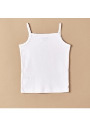 Juniors Solid Vest with Square Neck and Lace Detail