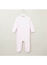 Giggles Textured Closed Feet Sleepsuit with Long Sleeves