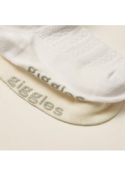 Giggles Textured Socks with Lace Detail - Set of 2