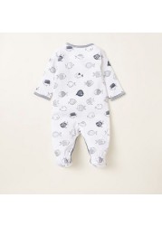 Juniors All-Over Printed Closed Feet Sleepsuit with Long Sleeves