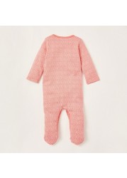 Juniors All-Over Printed Closed Feet Sleepsuit with Long Sleeves