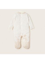 Giggles Collared Closed Feet Sleepsuit with Long Sleeves 
