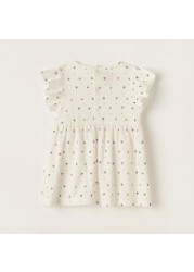 Love Earth Printed Organic Dress with Short Sleeves