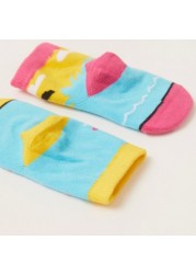 Juniors Printed Socks with Cuffed Hem