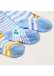 Winnie The Pooh Textured Ankle Length Socks - Set of 3