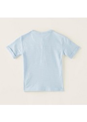 Giggles Solid Round Neck T-shirt with Short Sleeves