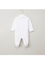 Solid Sleepsuit with Long Sleeves