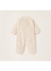 Juniors All-Over Floral Print Closed Feet Sleepsuit with Long Sleeves