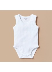 Juniors Solid Bodysuit with Straps and Snap Button Closure - Set of 10