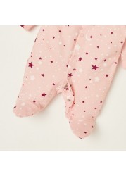 Juniors All-Over Printed Closed Feet Sleepsuit with Long Sleeves