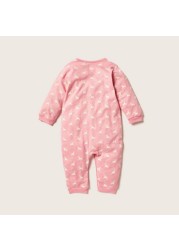 Juniors Unicorn Print Long Sleeve Sleepsuit with Button Closure