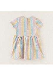 Expo 2020 Striped Dress with Short Sleeves