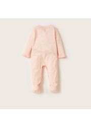 Juniors Embroidered Long Sleeves Sleepsuit with Closed Feet