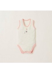 Juniors 3-Piece Printed Sleeveless Bodysuit Set