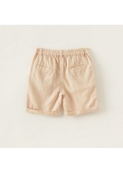 Giggles Solid Shorts with Elasticised Waistband and Pockets