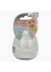 Nuby Wide Neck Slow Flow Teat - Set of 2