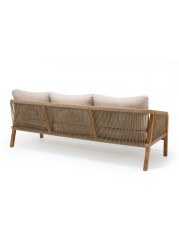 Rimini 3-Seater Acacia Wood Sofa W/Cushions Generic (79.5 x 203 x 68.5 cm