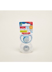 NUK Space Night 2-Piece Printed Soothers - 0-6 Months