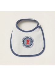 Juniors Embroidered Detail Bib with Press Button Closure