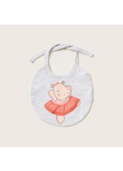 Juniors Hippo Print Bib with Press Button Closure