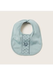 Giggles Embroidered Bib with Press Button Closure