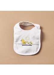 Juniors Embroidered Detail Bib with Press Button Closure