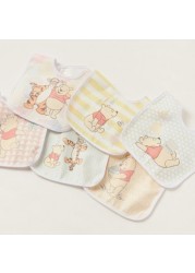 Disney Winnie the Pooh Print Bib with Snap Button Closure - Set of 6