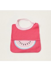 Juniors Melon Printed Bib with Snap Button Closure