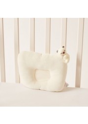 Juniors Solid Pillow with Plush Bear Accent