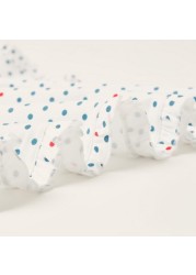 Juniors All-Over Polka Dot Print Receiving Blanket with Bow Detail