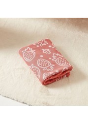 Juniors Strawberry Print Blanket with Textured Border - 102x76 cms