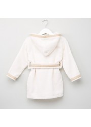 Juniors 4-Piece Hooded Bath Robe Set with Teddy Bear Applique